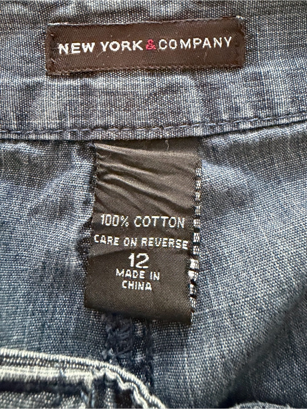 New York & CoDark Wash Utility DenimShorts 12 Vintage 90’s Style Casual Utility - Picture 2 of 8